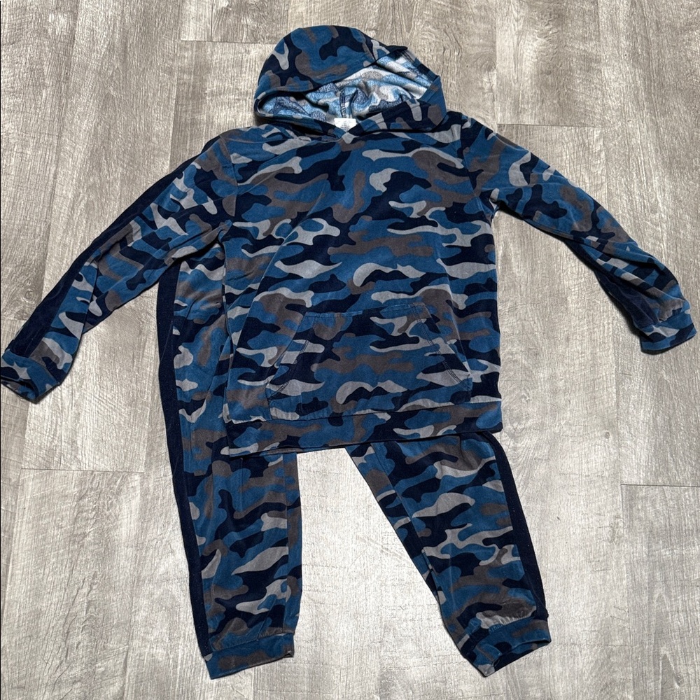 Camo Hoodie and Pants Set